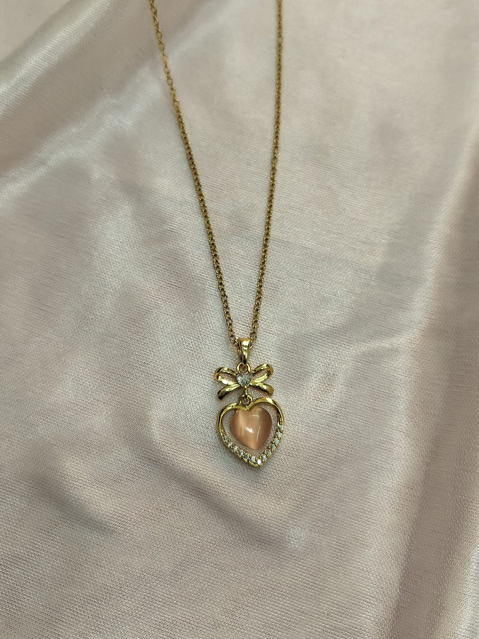 Bow Heart Necklace